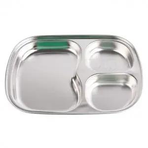 스텐 어린이집간식접시 베이직 에스유 3구