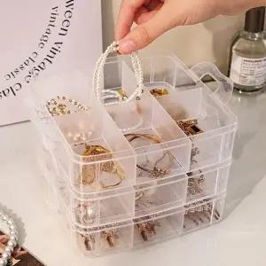 (색상 18칸)렌즈수납케이스 수납 18킨 손잡이 렌즈 정리 렌즈정리함 다층 케이스