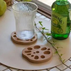 (선택 우드 연근 받침 1개)다용도 우드 연근 컵받침 식탁 티코스터 머그컵 1P 유리잔 카페 티타임