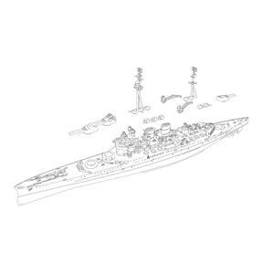 MRY-SFW 전함 미도색 1/2000 군용 모델 키트 HMS Renown 1944