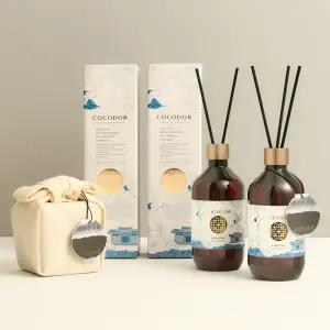[1개 + 1개] 코코도르 명절 프리미엄 디퓨저 500ml X 2개 쇼핑백 포함 실내방향제 전통선물 집들이선물 화이트머스크