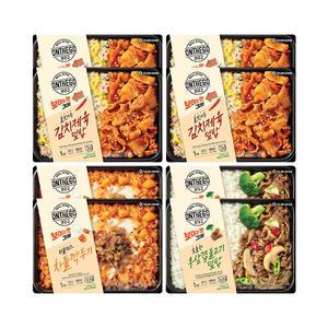 온더고 김치제육덮밥 290g, 4개 + 더블치즈 차돌깍두기 300g, 2개 + 우삼겹불고기덮밥 290g, 2개