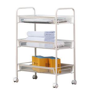 [리벤스] 다용도 이동식 3단 메쉬 틈새 수납선반(화이트)