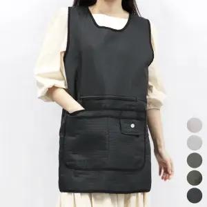 DRM01 누빔 원피스 겹주머니 앞치마 깔깔이 겨울