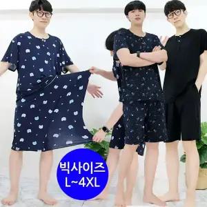 여름 시원한 쿨 남성 상하세트 빅사이즈(95~120까지) 반팔 냉감 잠옷세트 홈웨어 파자마 아이스 이지웨어