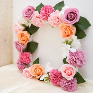 [납골당 꾸미기 소품] 화사한 리스 (비누꽃)