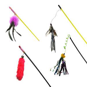 그린펫 고양이 낚시대 (가죽깃털/반짝이/방울오뎅꼬치/꿩깃털)