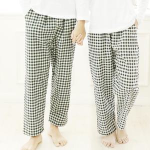 9부 파자마 면 바지 커플 남자 여자 잠옷