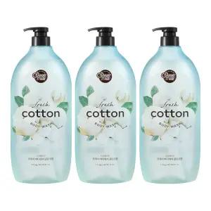 샤워메이트 바디워시 클린코튼, 1.2kg, 3개