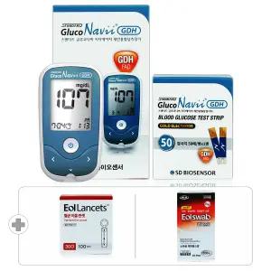 스탠다드 글루코나비 GDH 혈당측정기+시험지 50매+침 100개+솜 100매
