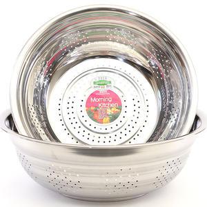 스텐 타공 양푼 (10호) 스탠 채반 원형 다라이 믹싱볼 김장 다라이 대야 업소용 식당용 대형