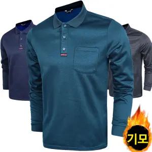따뜻한 보온 남자기모티셔츠 겨울티 남성긴팔카라티셔츠 기능성 스판