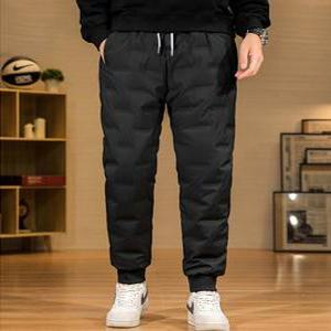 남성용 따뜻한 패딩 방한 바지 혹한기 일자 조거 팬츠