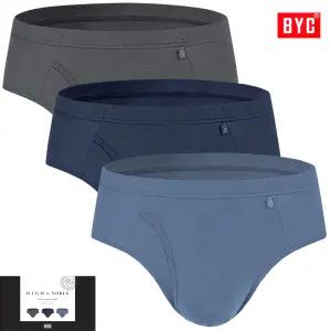 BYC하이앤노블80수 면스판 맥시삼각팬티3매입 MNS1002