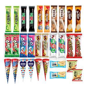 아이스크림 혼합 30개 세트 하드 콘 샌드 대량 단체 메로나 비비빅 누가바 돼지바 월드콘 부라보콘 국화빵
