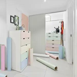 파우더 단색 시트지 필름지 싱크대 가구 현관문 방문 벽 셀프 리폼 방수 100cmX10cm