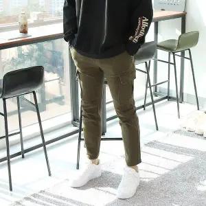 [우기브로]WDK 남자 빅사이즈 오비 밴드 슬림핏 면스판 카고팬츠