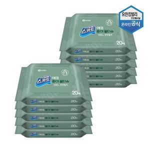 스카트 에코 종이 물티슈 휴대용 20매 X 10개 41803