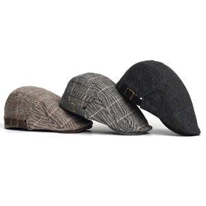 [이거찜] 중년 남성 어르신모자 모직 체크 헌팅캡 마도로스모자