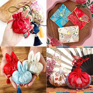 4종 고급 세뱃돈 복주머니 한국전통공예 실크 비단 외국인 선물