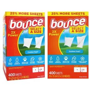 [바운스] 대용량 건조기 드라이시트 섬유유연제 400매 2개