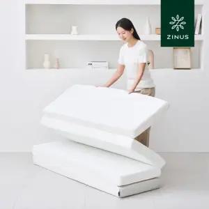 [리뉴얼 출시]지누스 그린티 4단 접이식 메모리폼 토퍼 10cm Q 퀸 매트리스 침대 바닥