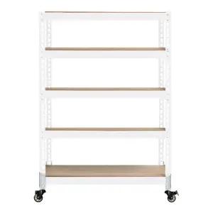 철제 조립식 강화 대형바퀴 이동식선반 5단 1200 x 600 x 1950