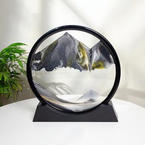 3D 샌드아트 모래시계 장식품, 움직이는 모래그림 Flowing Sand Painting, 멍때리기