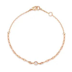 [비앤비골드] 14K 큐브체인 화이트 큐빅 아레스 팔찌 NPB40197