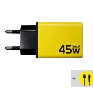 테크매카 GaN II 45W 멀티 급속 핸드폰 고속 충전기 어댑터 2포트 C타입 C To C 케이블