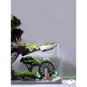 수족관 조경 장식품 바닥 수조 돌 물레방아 소품 내부 장식품 꾸미기