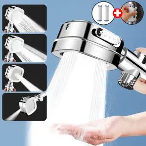 샤워스파 고수압 샤워기헤드 4단 수압조절 절수 분사모드 필터 온오프 욕실샤워기