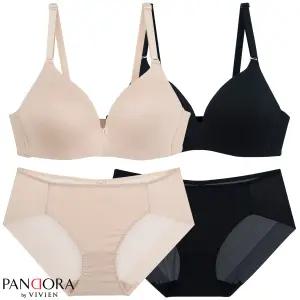 판도라by비비안 3D 입체몰드 노와이어 브라팬티 ABC컵 pst7101