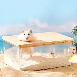 YEE 스퀘어 아크릴 투명 햄스터 목욕실&화장실