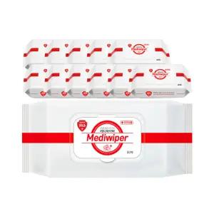 메디와이퍼 소독티슈 캡형 80매x12팩 의약외품 99.9% 소독 살균 제균 피부 손소독제