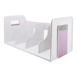 카파 포인트 책꽂이 4단 아이보리+라벤더/서류/화일/파일/정리/꽂이/책상/책정리/오피스/가정용/플라스틱