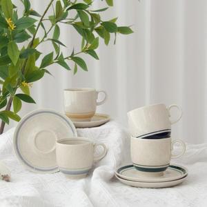 [카네수즈] 노블 빈티지 코지 카페 그릇 아메리카노 라떼잔 커피잔세트 2개