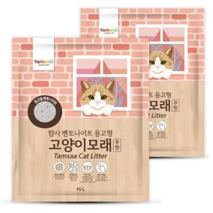 탐사 벤토나이트 응고형 고양이 모래 15L x 4개입 무향