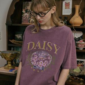 데이지 피그먼트 반팔티 애쉬퍼플
