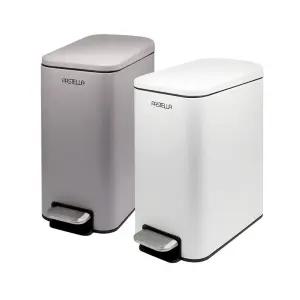 파스텔라 스텐 무소음 조용히 닫히는 페달 휴지통 12L 내통 분리형 슬림형 그레이 화이트
