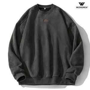 남성 스웨이드 맨투맨 커플 봄 가을 티셔츠 WI051T