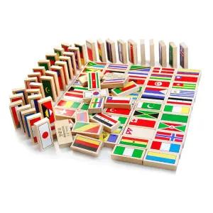 100p만국기도미노/도미노/기차/게임/어린이/국기/나라/교육용/그림/그림맞추기도미노