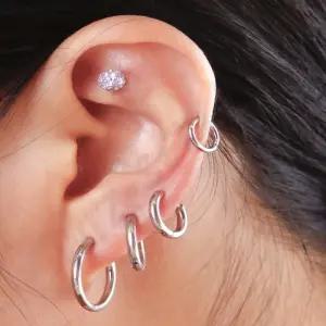 알러지없는 스텐 원터치 써지컬이어링 피어싱 링귀걸이 깔끔한 스틸 학생 메탈 무지 여자 모던 링피어싱 스