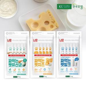 건국우유 강아지 고양이 간식 짜먹는 펫간식 (치즈/밀크/유산균) 12g X 15입