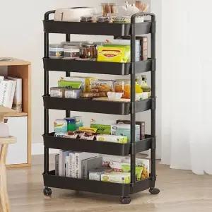트롤리 수납선반 5단 블랙 (WFHJKLF)