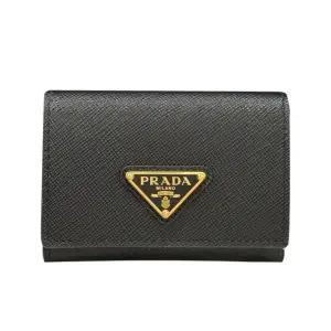 [명품] 25SS 삼각 로고 사피아노 반지갑 블랙 1MH042 QHH F0002