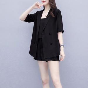 5부 반팔자켓 여름아우터 하객룩 밴딩 3부반바지