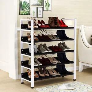 5단 신발장 화이트+다크브라운 고급 (WFHJM4I)