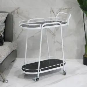 2단 핸들트롤리 화이트 타원형 럭셔리 (WFHJLW8)