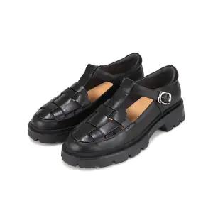 [BABARA][본사운영] 바바라 소가죽 피셔맨 청키 여성로퍼 5cm_BBI145